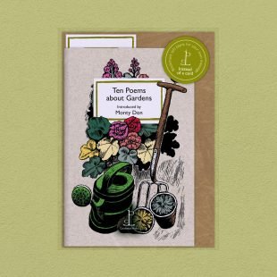 View ‘Ten Poems about Gardens’ pack shot Pack image of the Ten Poems about Gardens poetry pamphlet on a decorative background