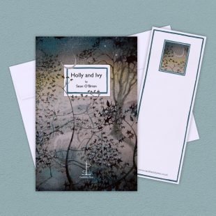 View ‘Holly and Ivy: by Sean O’Brien’ group shot Group image of the Holly and Ivy: by Sean O’Brien poetry pamphlet on a decorative background