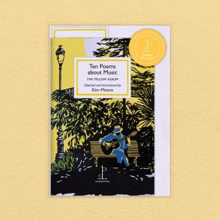 View ‘Ten Poems about Music: THE YELLOW ALBUM’ pack shot Pack image of the Ten Poems about Music: THE YELLOW ALBUM poetry pamphlet on a decorative background