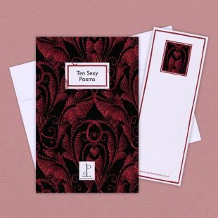 View ‘Ten Sexy Poems’ group shot Group image of the Ten Sexy Poems poetry pamphlet on a decorative background