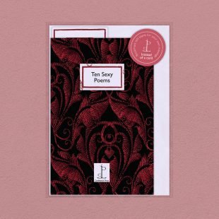 View ‘Ten Sexy Poems’ pack shot Pack image of the Ten Sexy Poems poetry pamphlet on a decorative background