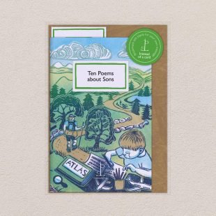View ‘Ten Poems about Sons’ pack shot Pack image of the Ten Poems about Sons poetry pamphlet on a decorative background