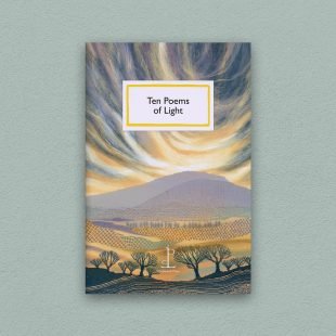 Front cover of the Ten Poems of Light poetry pamphlet on a decorative background