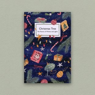 Front cover of the Christmas Tree poetry pamphlet on a decorative background