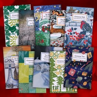 Candlestick festive pamphlets on a decorative background