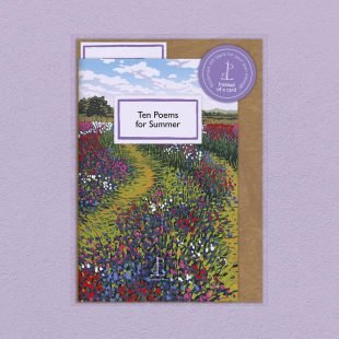 View ‘Ten Poems for Summer’ pack shot Pack image of the Ten Poems for Summer poetry pamphlet on a decorative background